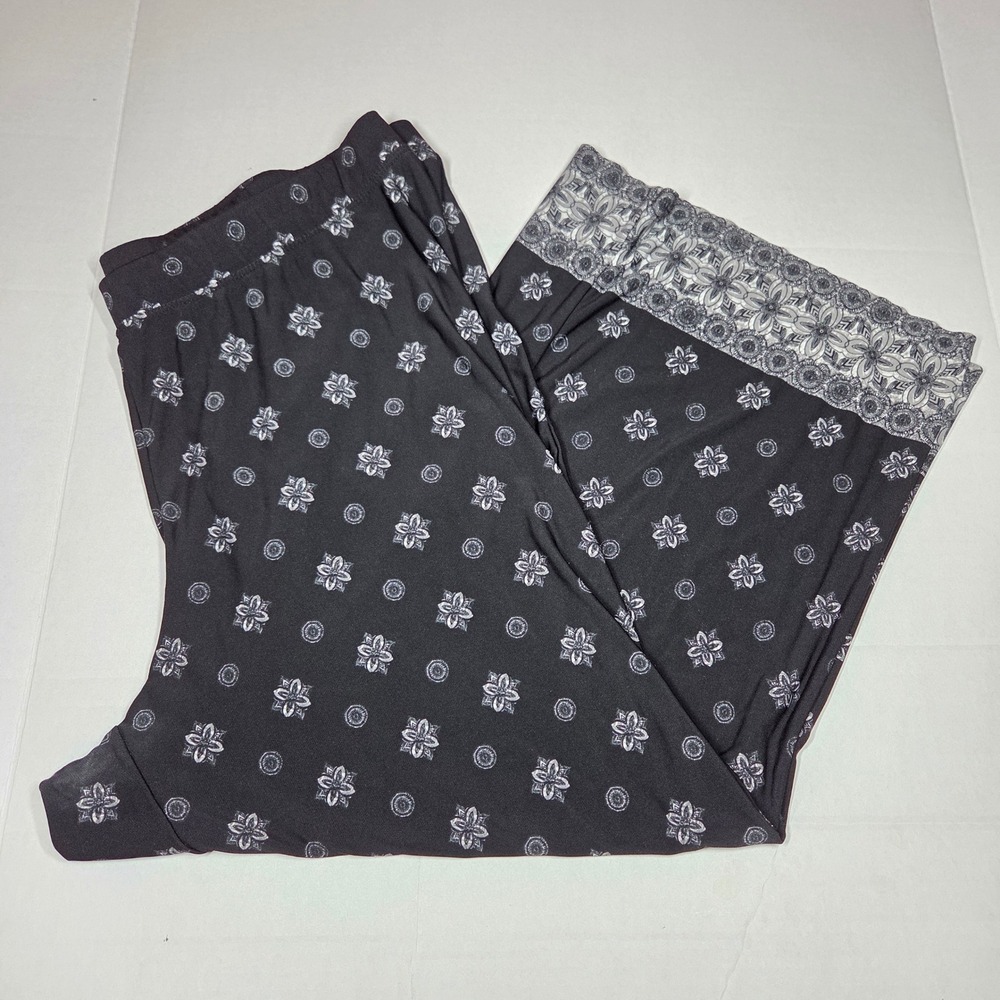 Any Wear by Catherines Medallion Print Wide Leg Lounge Pants 1X 18/20W